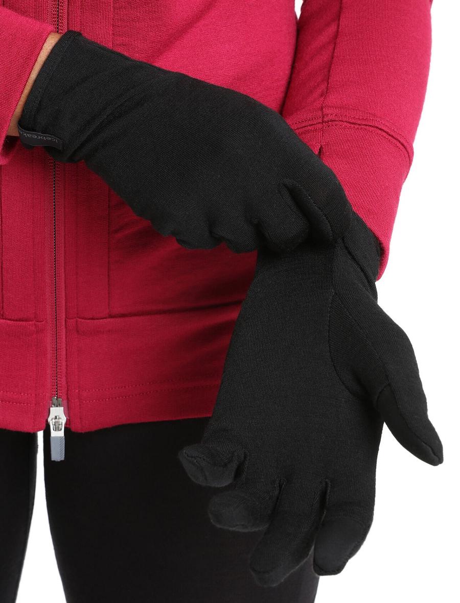 Icebreaker Unisex Merino 260 Tech Glove Liners Miesten Käsineet Mustat | FI 1059VRWD